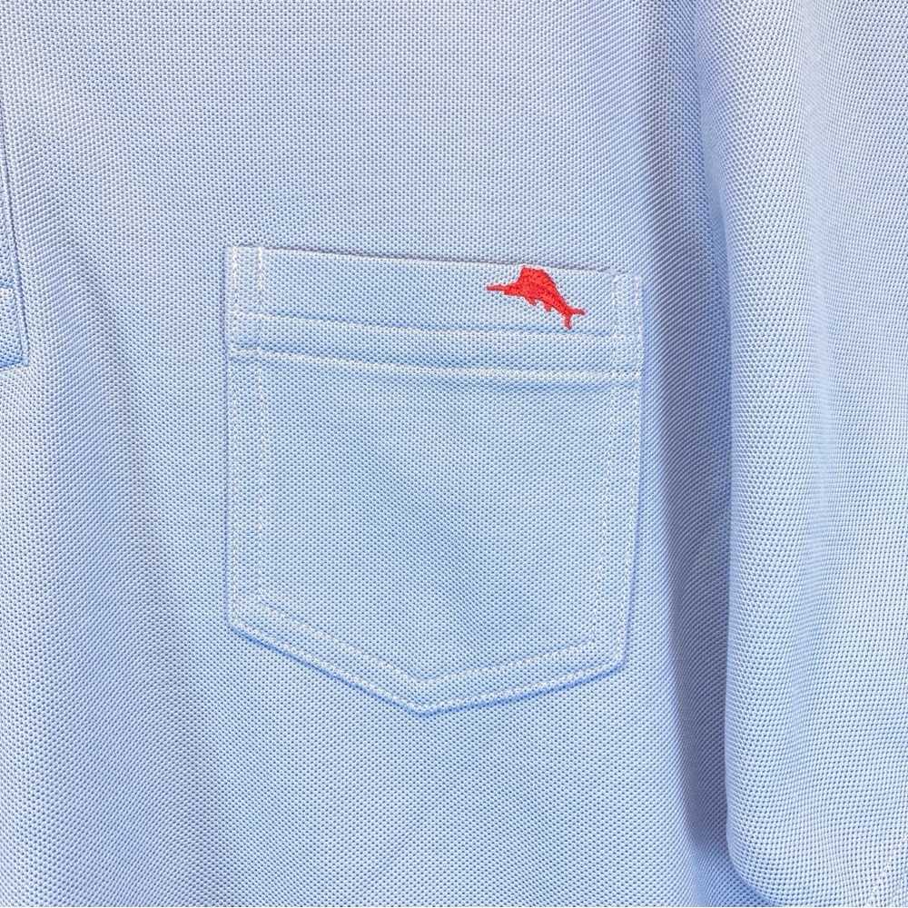 Tommy Bahama Men Polo Shirt M IslandZone Supima Light Blue Cotton Blend Casual - Picture 5 of 16